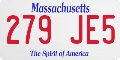 MA license plate 279JE5