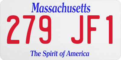 MA license plate 279JF1
