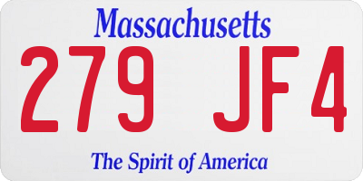 MA license plate 279JF4