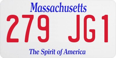 MA license plate 279JG1