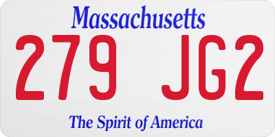 MA license plate 279JG2