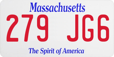 MA license plate 279JG6