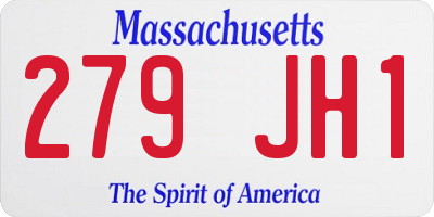 MA license plate 279JH1