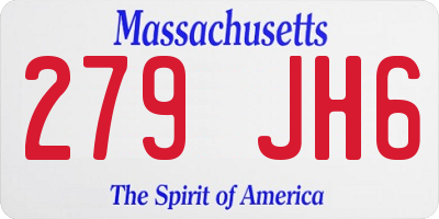 MA license plate 279JH6