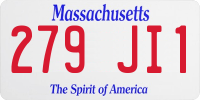 MA license plate 279JI1