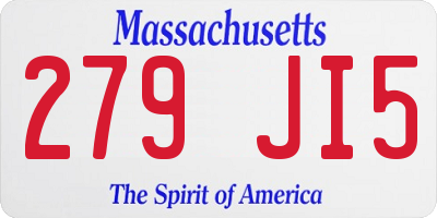 MA license plate 279JI5