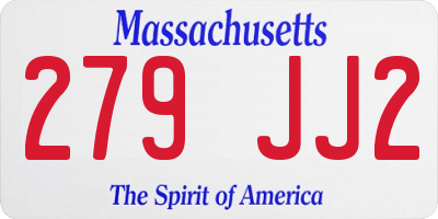 MA license plate 279JJ2