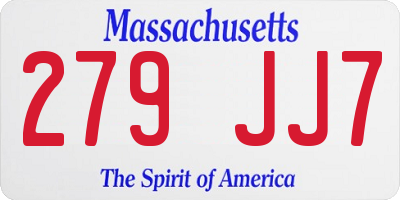 MA license plate 279JJ7