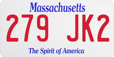 MA license plate 279JK2