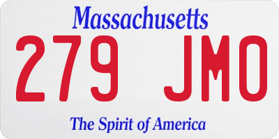 MA license plate 279JM0