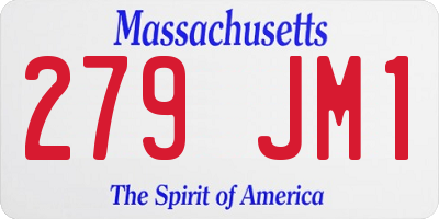 MA license plate 279JM1