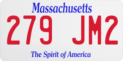 MA license plate 279JM2