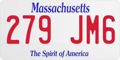 MA license plate 279JM6