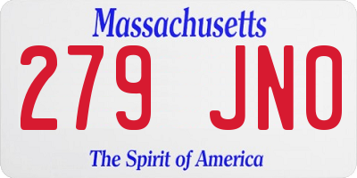 MA license plate 279JN0