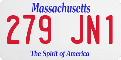 MA license plate 279JN1