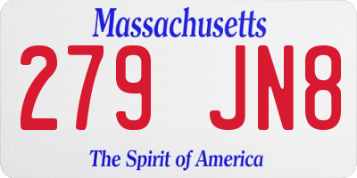 MA license plate 279JN8