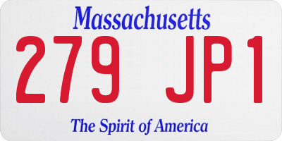MA license plate 279JP1