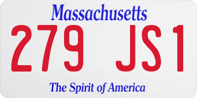 MA license plate 279JS1