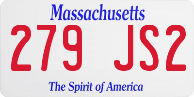 MA license plate 279JS2