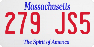 MA license plate 279JS5