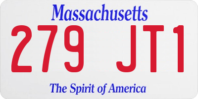 MA license plate 279JT1