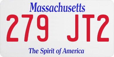 MA license plate 279JT2