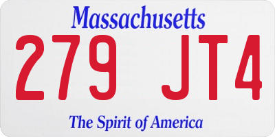 MA license plate 279JT4