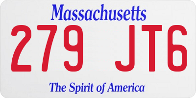 MA license plate 279JT6