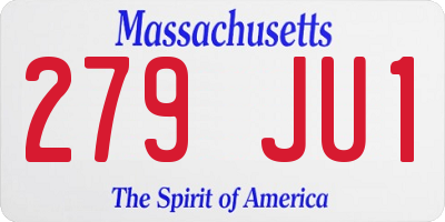 MA license plate 279JU1