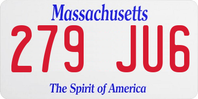 MA license plate 279JU6