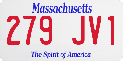MA license plate 279JV1