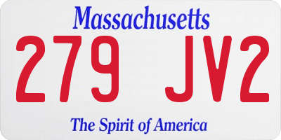 MA license plate 279JV2