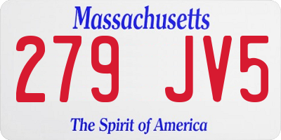 MA license plate 279JV5