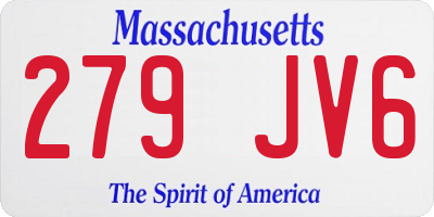 MA license plate 279JV6