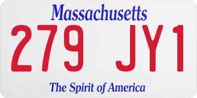 MA license plate 279JY1