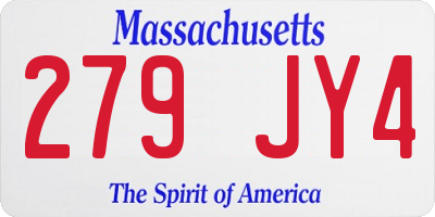 MA license plate 279JY4