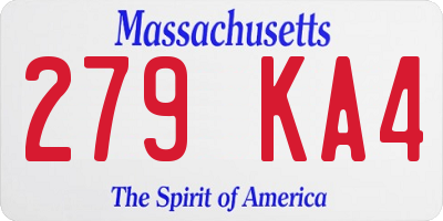 MA license plate 279KA4