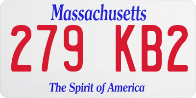 MA license plate 279KB2