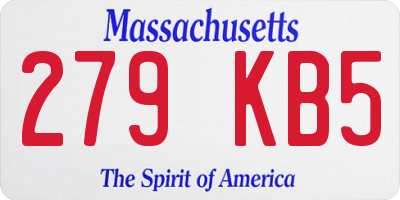 MA license plate 279KB5