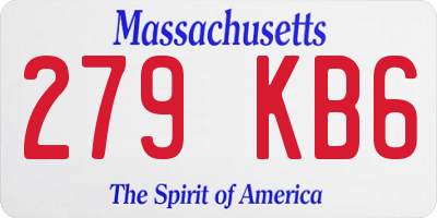 MA license plate 279KB6