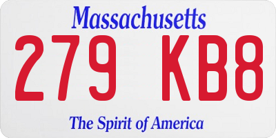 MA license plate 279KB8