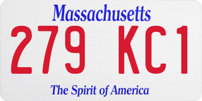 MA license plate 279KC1