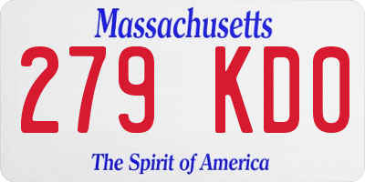 MA license plate 279KD0