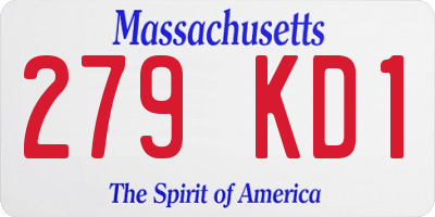 MA license plate 279KD1