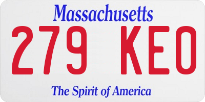 MA license plate 279KE0