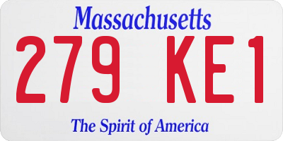 MA license plate 279KE1
