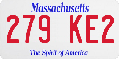 MA license plate 279KE2