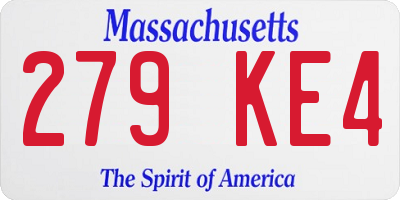 MA license plate 279KE4