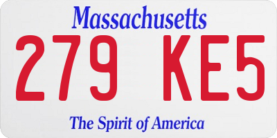 MA license plate 279KE5