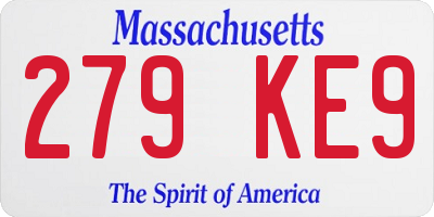 MA license plate 279KE9